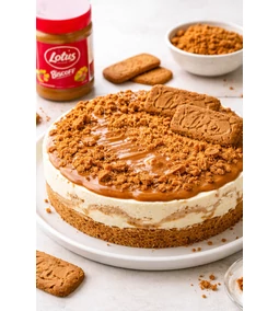 Lotus Biscoff sütés nélküli sajttorta – klasszikus tortaformában