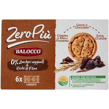 Balocco ZeroPiu cukormentes csokis keksz 210g