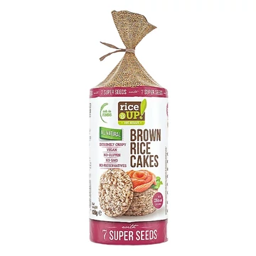 Rice UP! Puffasztott teljes kiőrlésű barna rizs szelet 7 szupermaggal 120g