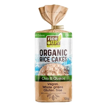 Rice UP! Puffasztott teljes kiőrlésű barna rizs szelet chia maggal és quinoával 120g