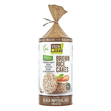 Rice UP! Puffasztott teljes kiőrlésű barna rizs szelet fekete rizzsel 120g