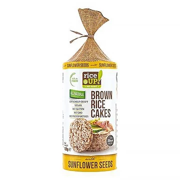 Rice UP! Puffasztott teljes kiőrlésű barna rizs szelet napraforgómaggal 120g