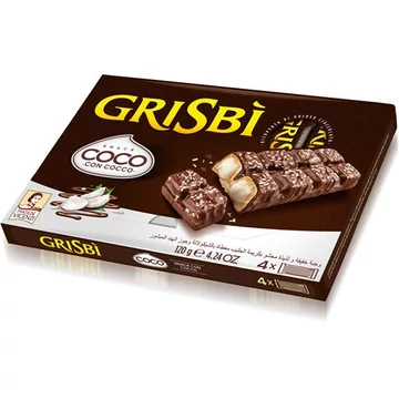 GRISBI ostyák krémes töltelékkel, csokoládéval és kókuszos bevonattal 120g
