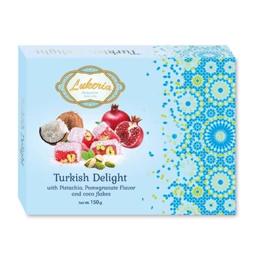 Lukeria török csemege pisztáciával és gránátalma aromával kókuszreszelékben 150g