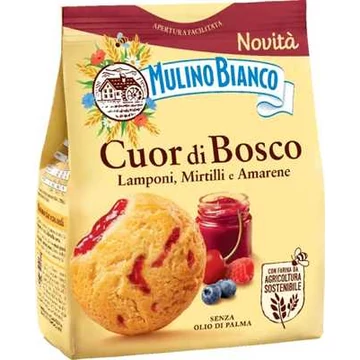Mulino Bianco Cuor di Bosco erdeigyümölcsös krémmel töltött puha keksz 300g