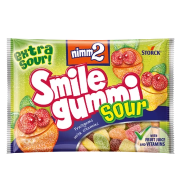 Nimm2 Smilegummi 100g - Sour gumicukorka vitaminokkal