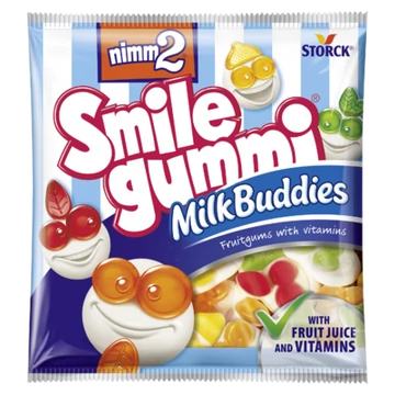 Nimm2 Smilegummi 90g - Milk Buddies gumicukorka vitaminokkal