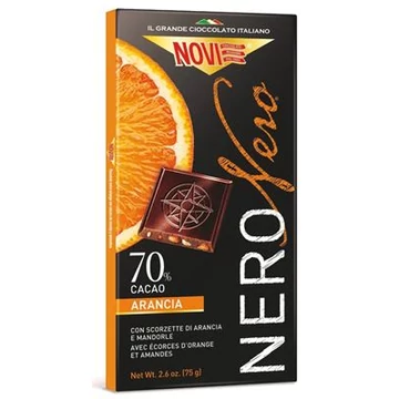 Novi Zenzero étcsokoládé naranccsal és mandulával 75g