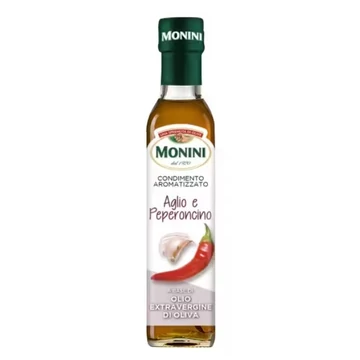 Monini fokhagyma és chilipaprika-aromával ízesített extra szűz olívaolaj-alapú öntet 250 ml
