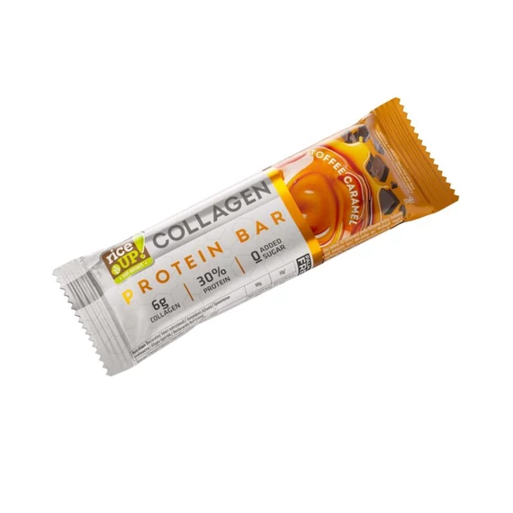 RiceUp! Kollagénes fehérjeszelet Toffee-karamell ízesítéssel, hozzáadott cukor nélkül 50g 